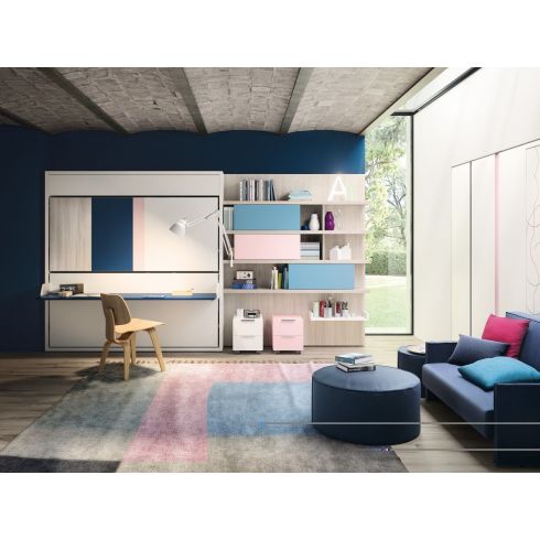 Armoire lit et bureau KALI DUO BOARD